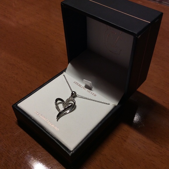 + Women’s Diamond “Double Heart” Necklace - Picture 3 of 4